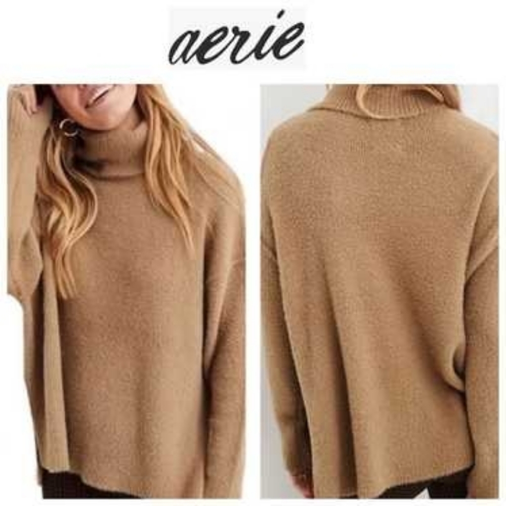 Aerie/ Soft Camel/ Cowl Neck Sweater/ Size US M